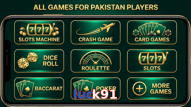 Main screen of Luck91 games page for PK players